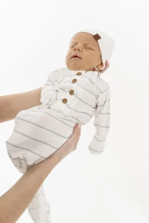 Dusk Striped Everything Knotted Newborn Gown