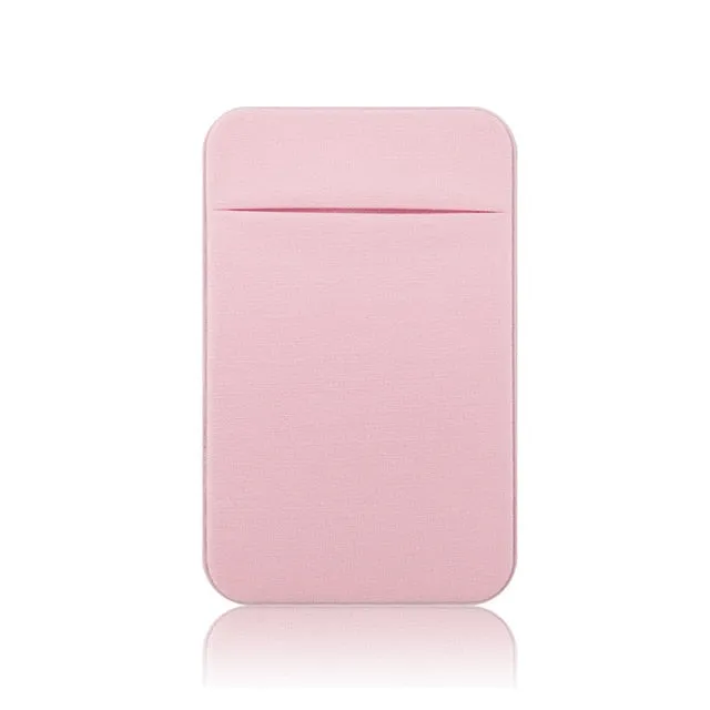 Elastic Stretch Mobile Phone Credit ID Card Holder Stick On 3M Adhesive Pocket Purse Pouch