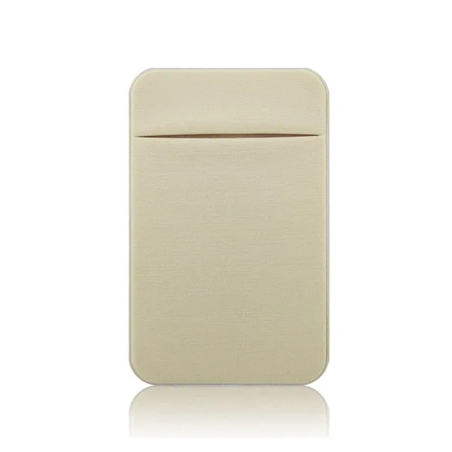 Elastic Stretch Mobile Phone Credit ID Card Holder Stick On 3M Adhesive Pocket Purse Pouch