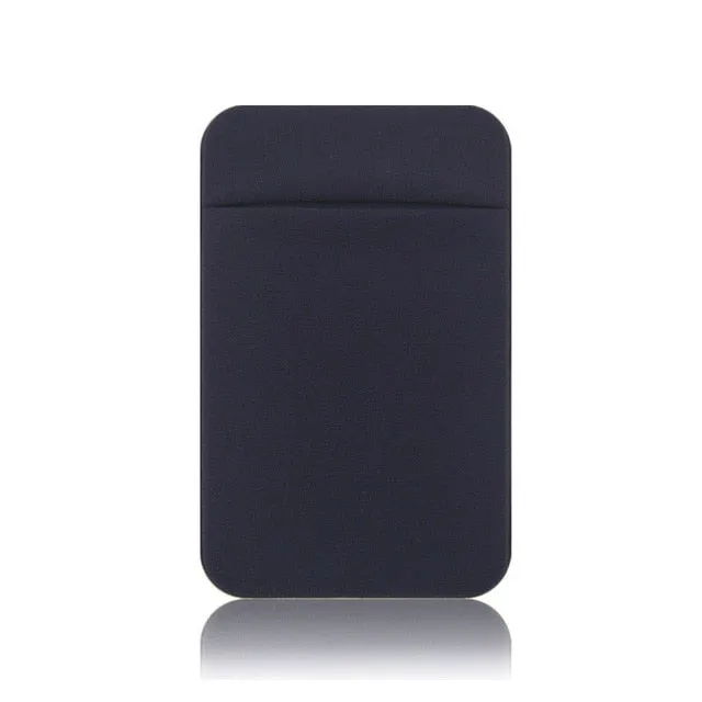 Elastic Stretch Mobile Phone Credit ID Card Holder Stick On 3M Adhesive Pocket Purse Pouch