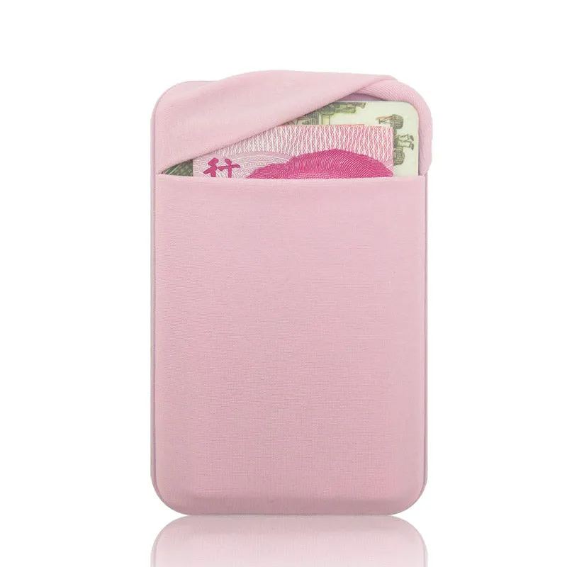 Elastic Stretch Mobile Phone Credit ID Card Holder Stick On 3M Adhesive Pocket Purse Pouch