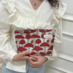 Ellie | Cute Mushroom Print Cosmetic Bag