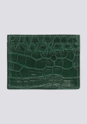Emerald Green Croco Leather Card Holder