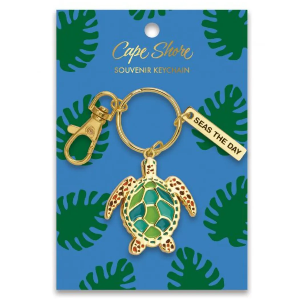 Enamel Seas the Day Sea Turtle Key Ring