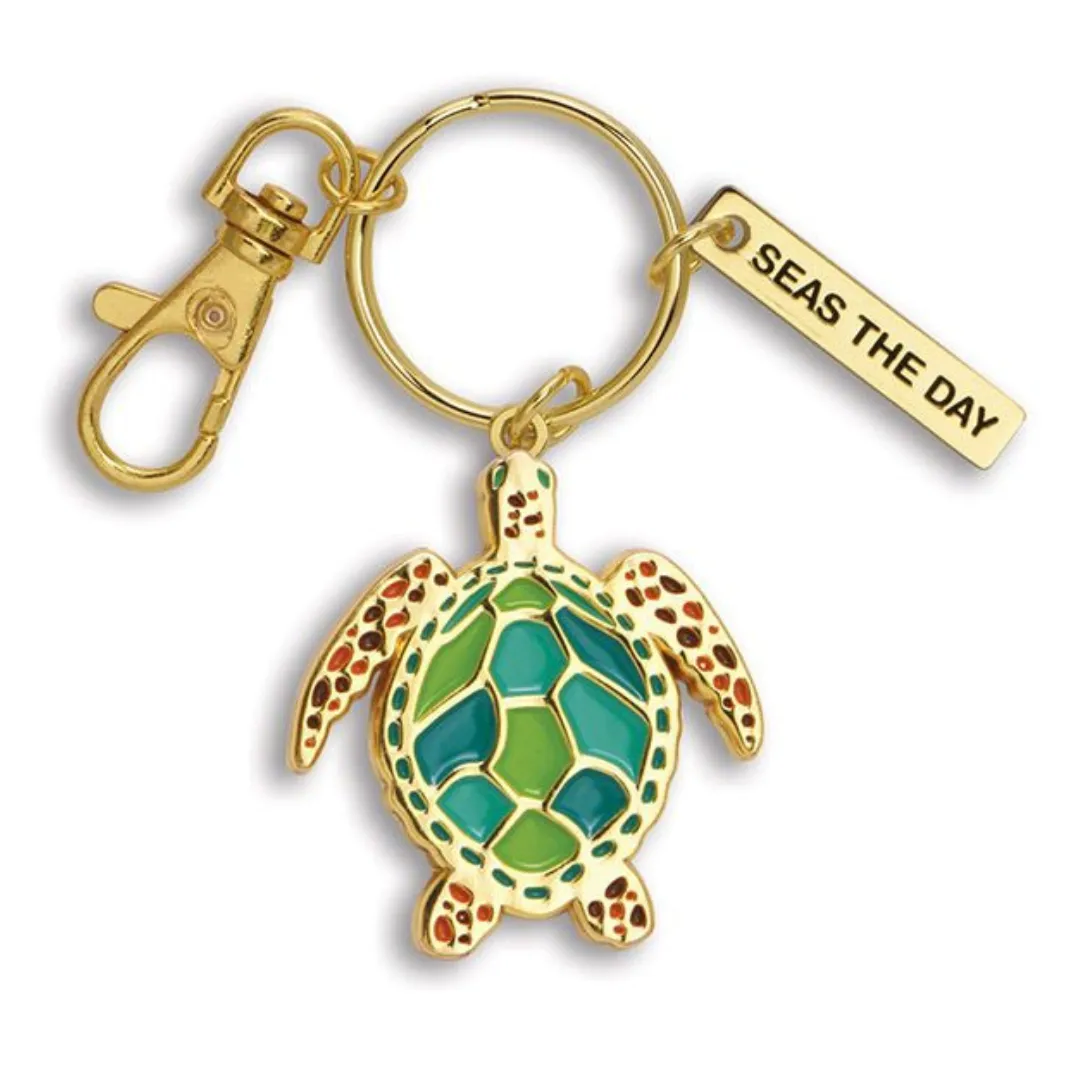 Enamel Seas the Day Sea Turtle Key Ring