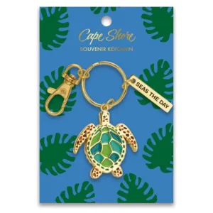 Enamel Seas the Day Sea Turtle Key Ring