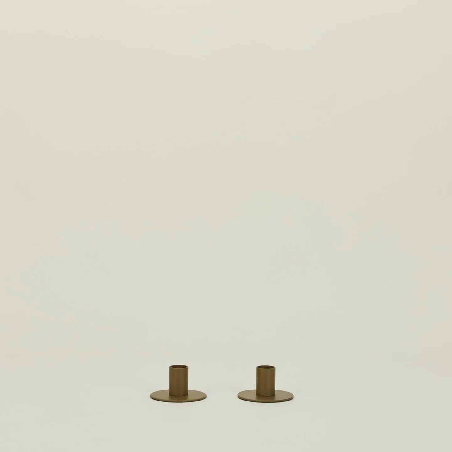 Essential Metal Candle Holders, Set of 2 - Olive