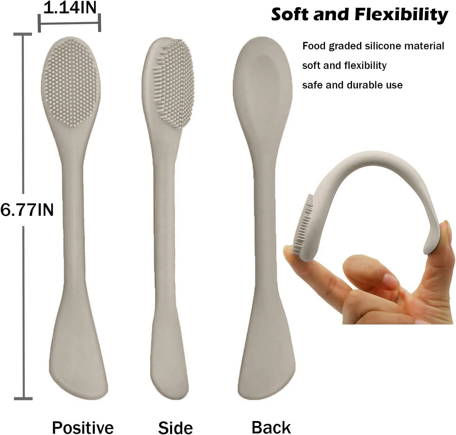 Face Mask Brush Applicator, Mask Brushes For Facials Cleansing & Exfoliating, Facial Clay Mask Applicator Tool Silicone Mask Spatula Cream Skincare For Apply Cream, Lotion, Mud, Clay (Black Starlight)