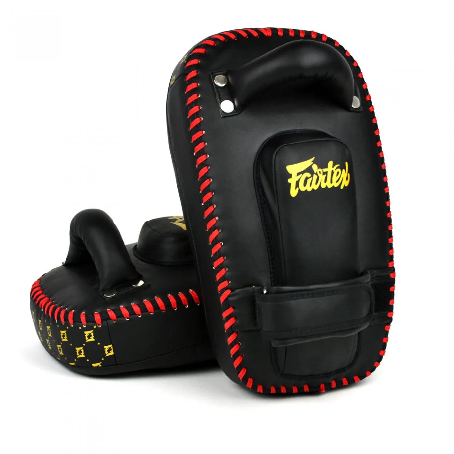 FAIRTEX SMALL LIGHTWEIGHT THAI KICK PADS-BLACK/GOLD/RED