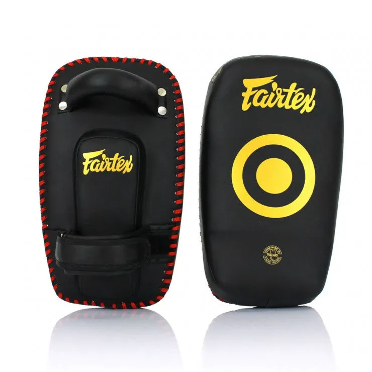 FAIRTEX SMALL LIGHTWEIGHT THAI KICK PADS-BLACK/GOLD/RED