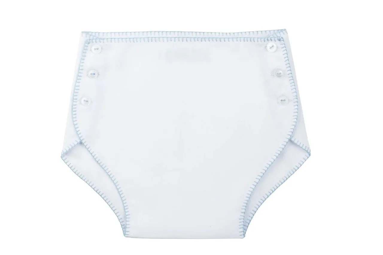 Feltman Brothers Baby Boys White Button Diaper Cover Size 0 3 Newborn