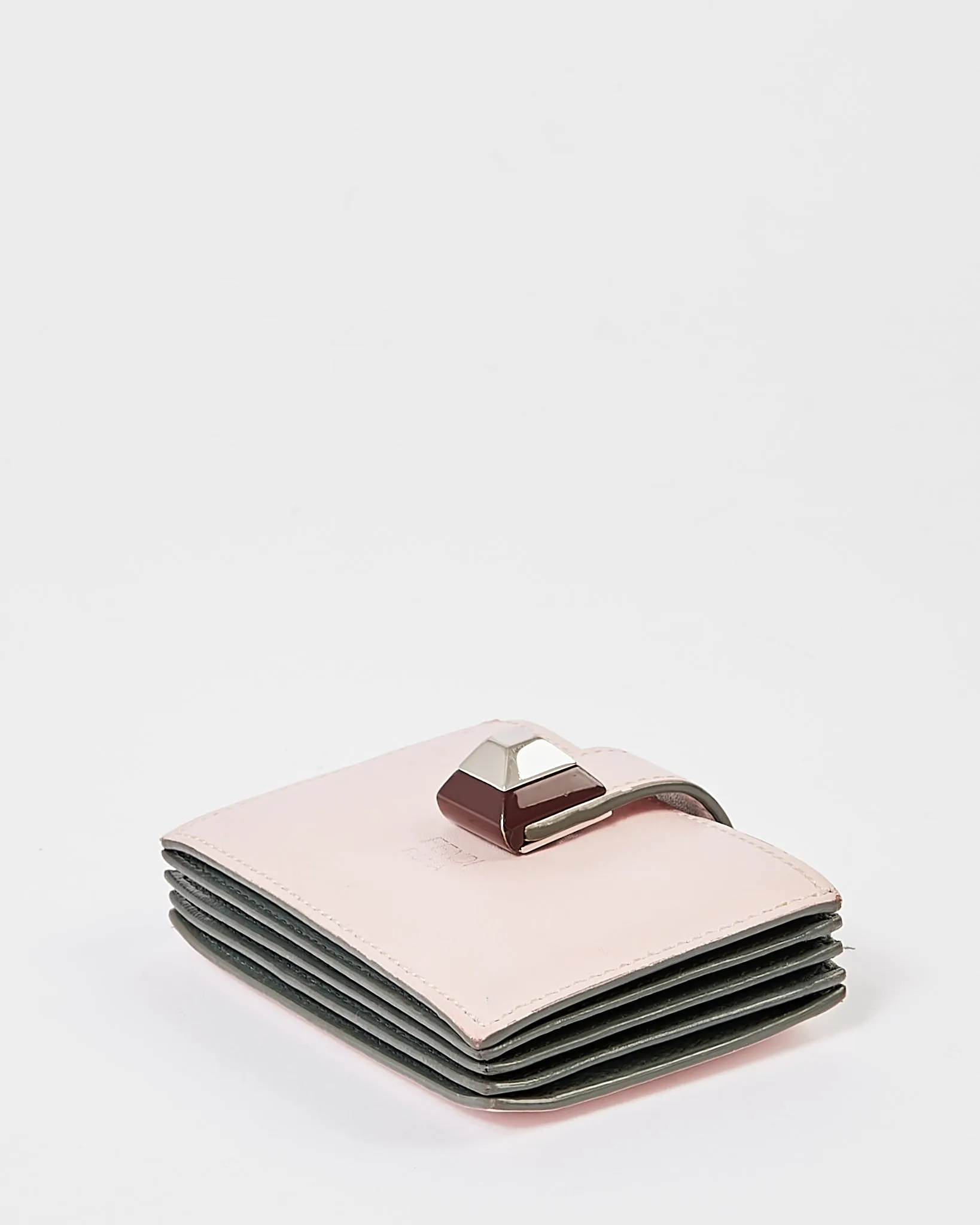 Fendi Pink Leather Kan I Fold Accordion Wallet