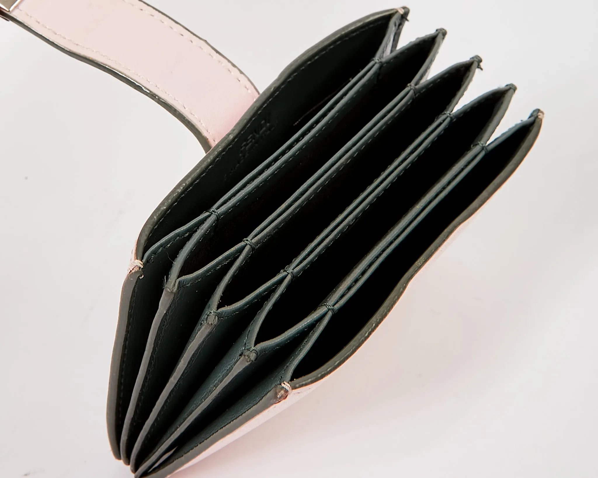 Fendi Pink Leather Kan I Fold Accordion Wallet