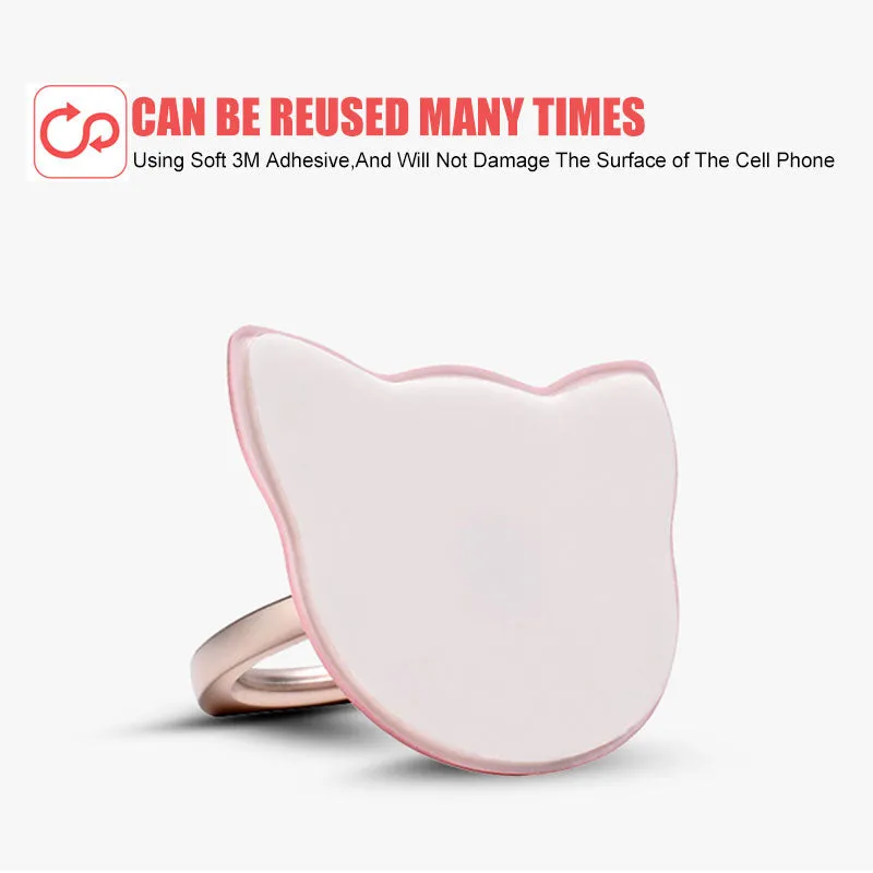 Finger Ring Mobile Phone Smartphone Stand Holder For iPhone XS Huawei Samsung cell Smart Round Phone Rose gold