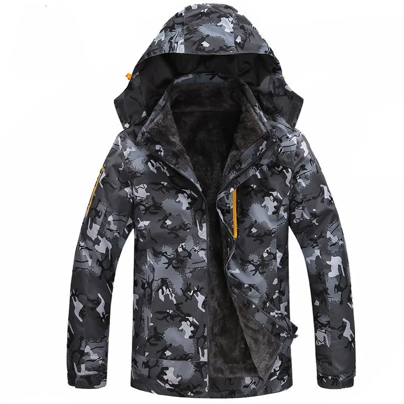 Fleece-lined Thick Camouflage Removable Liner Shell Jacket