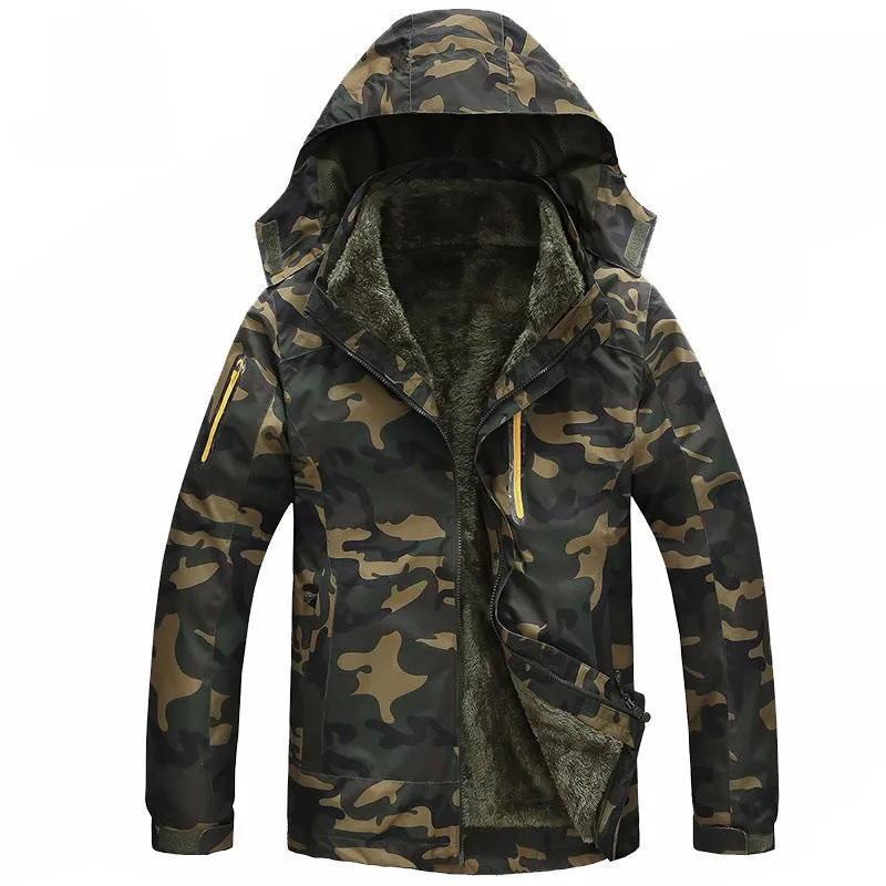 Fleece-lined Thick Camouflage Removable Liner Shell Jacket
