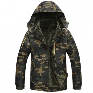 Fleece-lined Thick Camouflage Removable Liner Shell Jacket