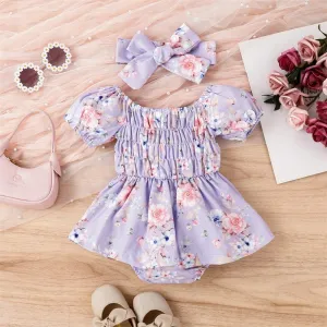 Floral Baby Girls Sweet Romper Dress