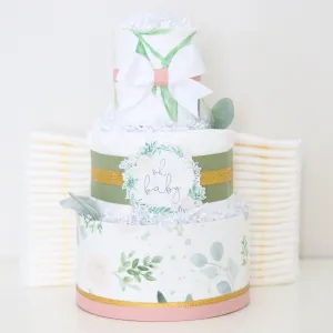Floral Greenery Diaper Cake - SKU:  DCBG1001