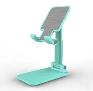 Foldable Phone Stand Metal Cellphone Holder Adjustable Desk Bracket Smartphone Mount Universal for iOS/Android Moble Phone Green