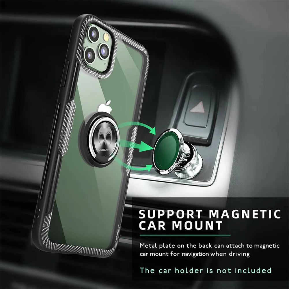 For iPhone 11 Pro max Magnetic Shockproof Ring Holder TPU Protective Case Cover black_iPhone11