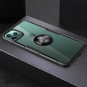 For iPhone 11 Pro max Magnetic Shockproof Ring Holder TPU Protective Case Cover black_iPhone11