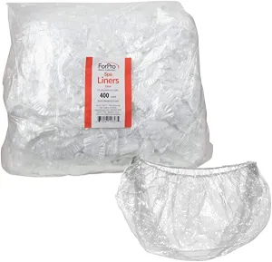 ForPro Basics Spa Liners, Clear, Fit All Pedicure Spas, Disposable Pedicure Liners, 400-Count