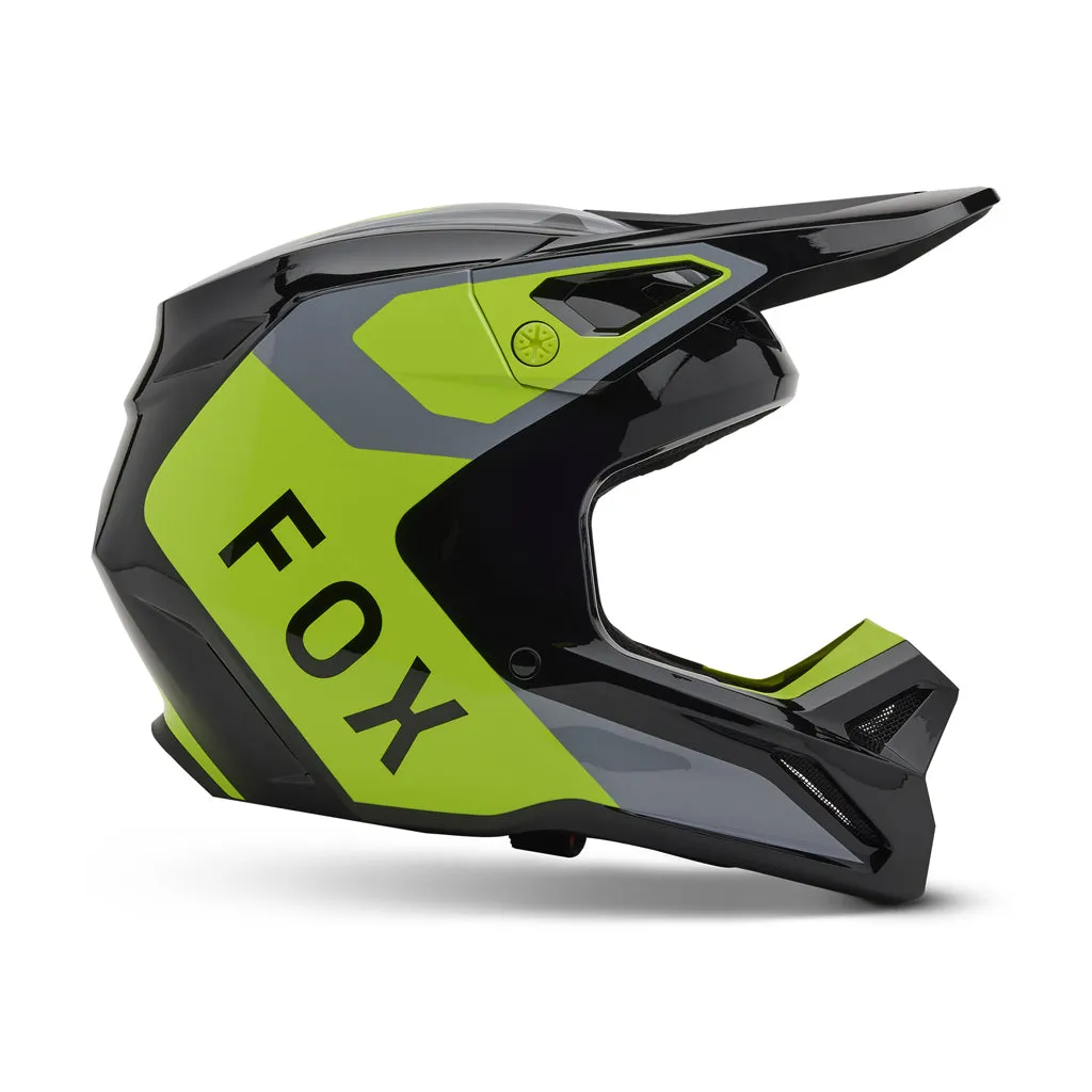 Fox - 2025 V1 Grey/Yellow Lean Helmet