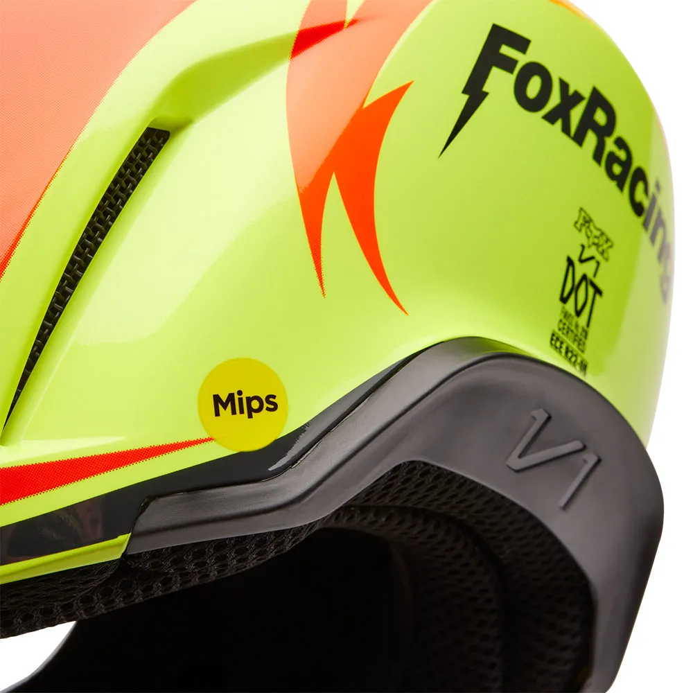 FOX V1 STATK HELMET MIPS ECE [RED/YELLOW]