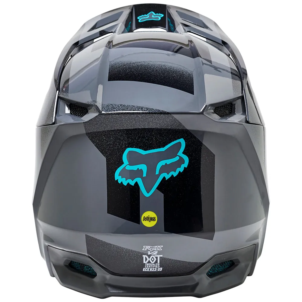 FOX V2 RKANE HELMET ECE [GREY/YELLOW]