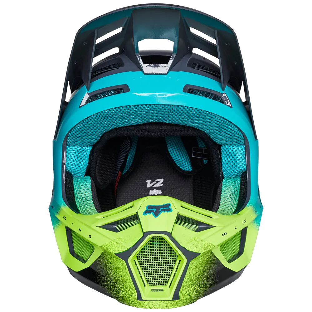 FOX V2 RKANE HELMET ECE [GREY/YELLOW]