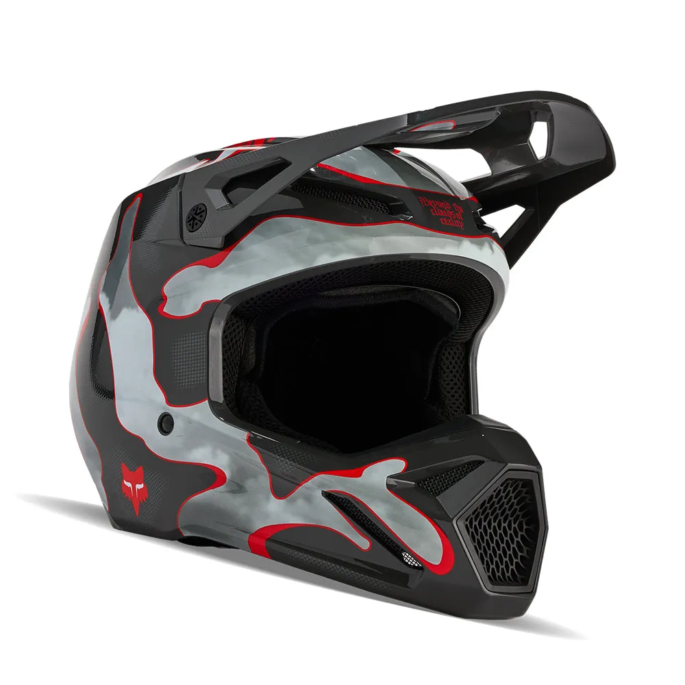 FOX YOUTH V1 ATLAS HELMET [GREY/RED]