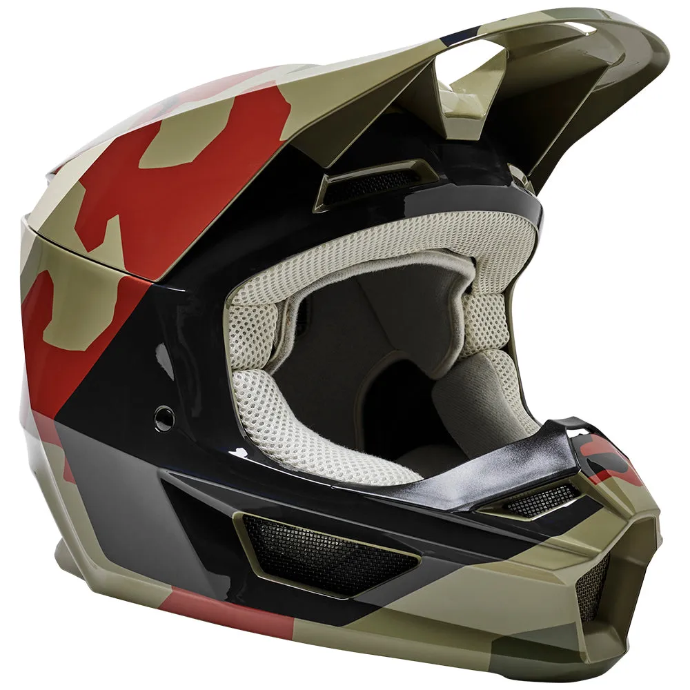 FOX YOUTH V1 BNKR HELMET ECE [GREEN CAMO]