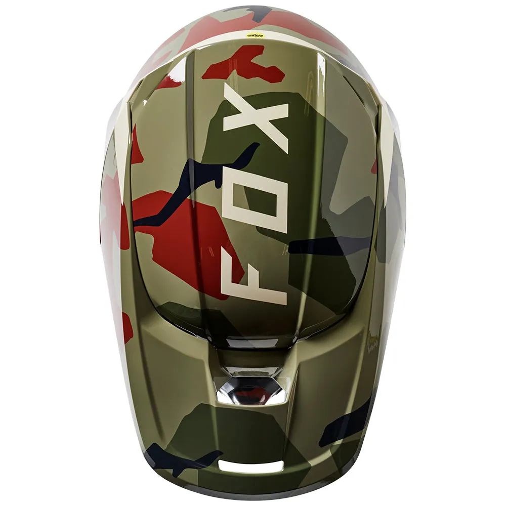 FOX YOUTH V1 BNKR HELMET ECE [GREEN CAMO]