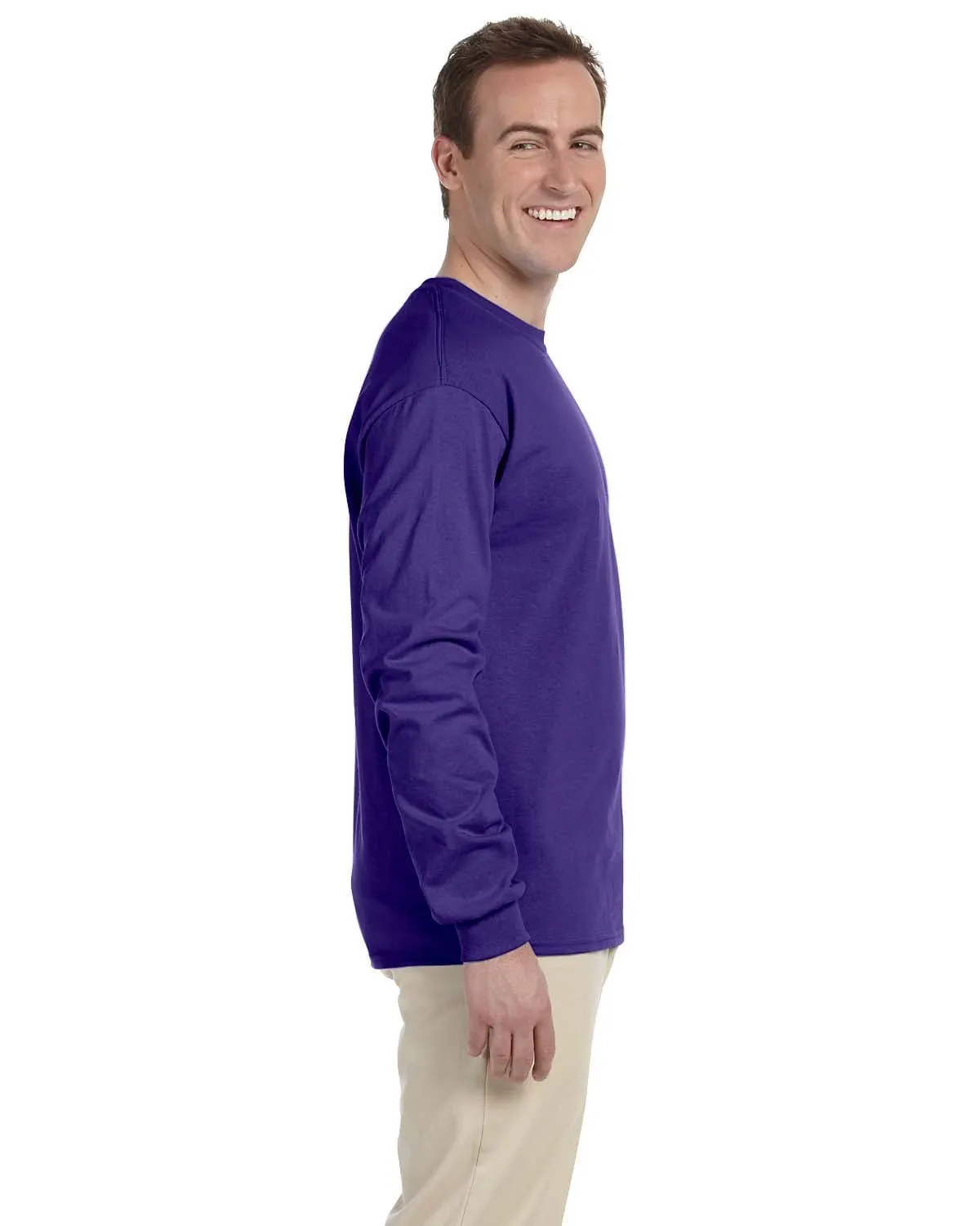 Fruit of the Loom Lightweight Long Sleeve T-Shirt | Purple