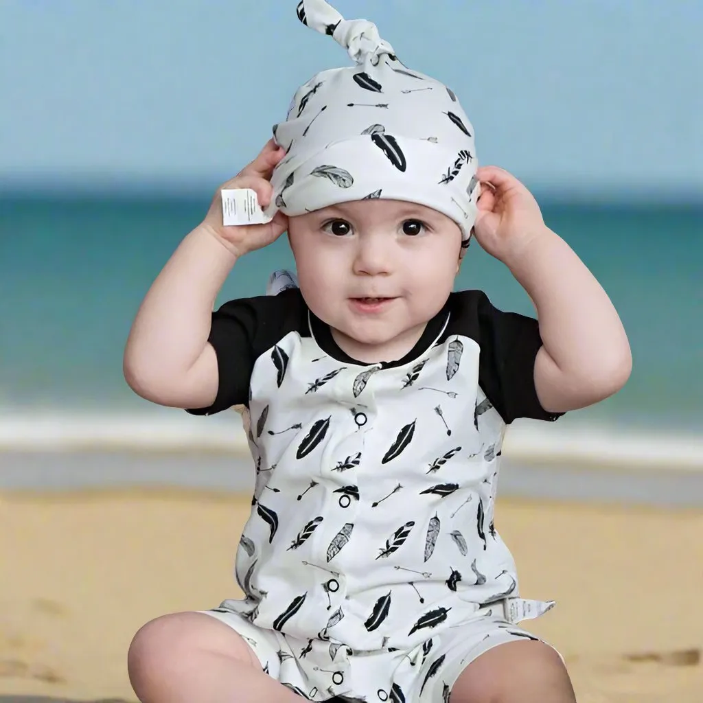 Gender Neutral Organic Romper | White Short Sleeve