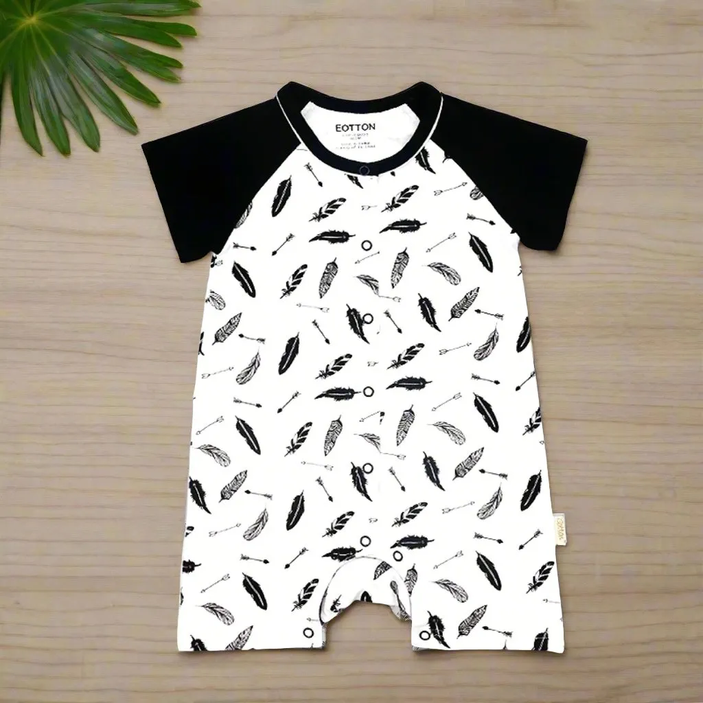 Gender Neutral Organic Romper | White Short Sleeve