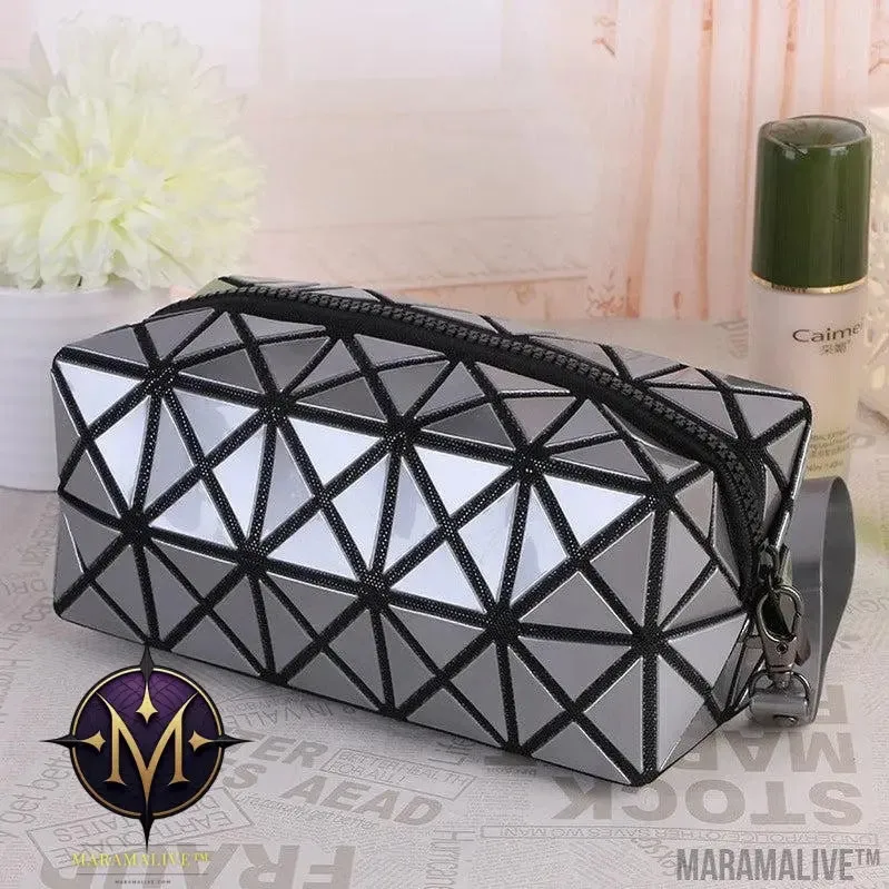 Geometric Storage Cosmetic Bag Folding Rhombus Makeup Bag Creative Portable Handbag