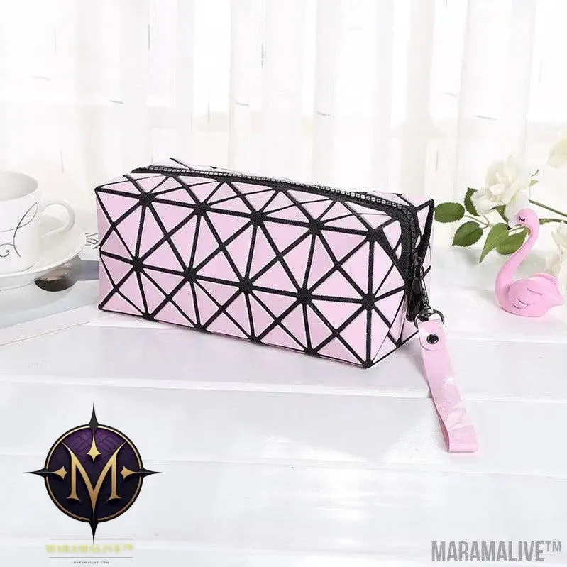 Geometric Storage Cosmetic Bag Folding Rhombus Makeup Bag Creative Portable Handbag