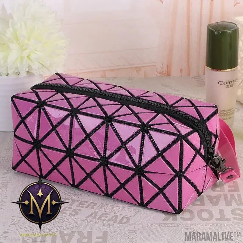 Geometric Storage Cosmetic Bag Folding Rhombus Makeup Bag Creative Portable Handbag