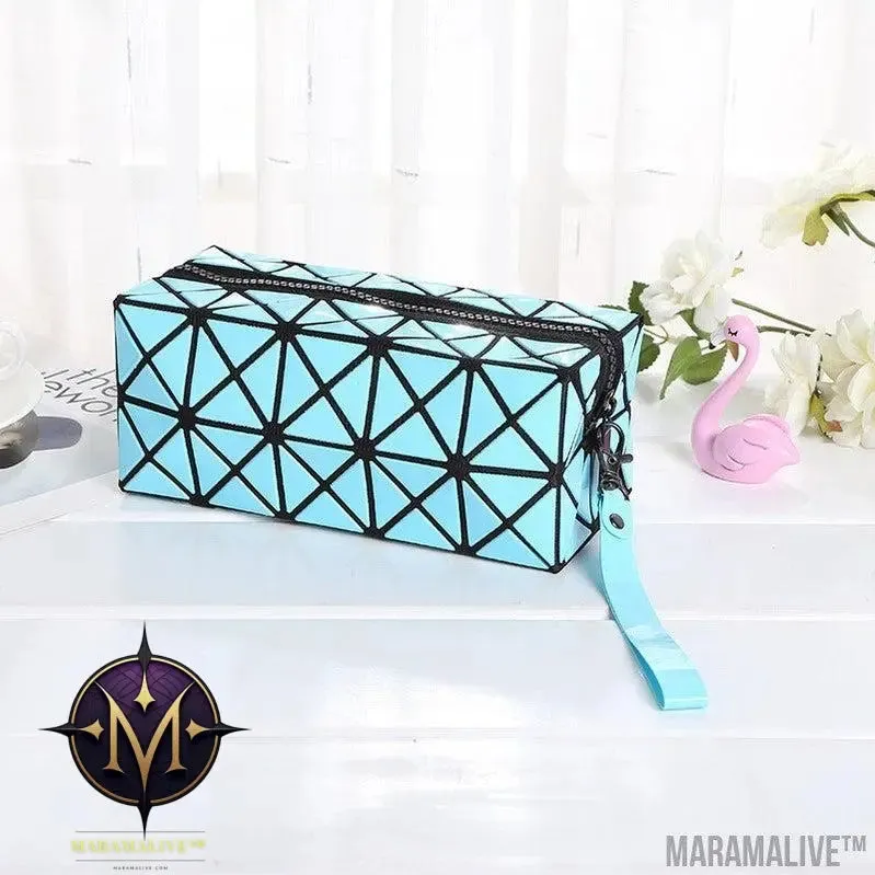 Geometric Storage Cosmetic Bag Folding Rhombus Makeup Bag Creative Portable Handbag