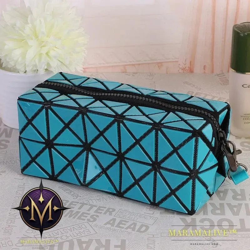 Geometric Storage Cosmetic Bag Folding Rhombus Makeup Bag Creative Portable Handbag