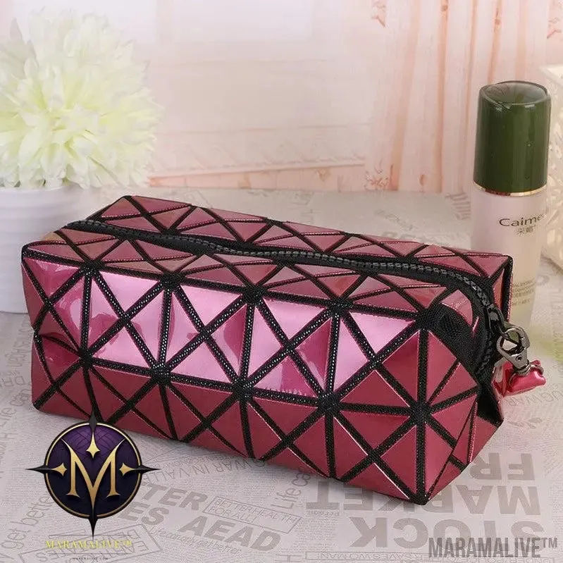 Geometric Storage Cosmetic Bag Folding Rhombus Makeup Bag Creative Portable Handbag