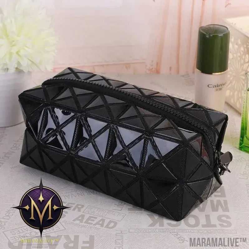 Geometric Storage Cosmetic Bag Folding Rhombus Makeup Bag Creative Portable Handbag