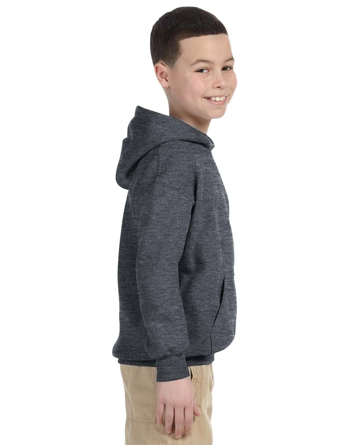 Gildan Youth Lightweight 50/50 Hoodie | Dark Heather