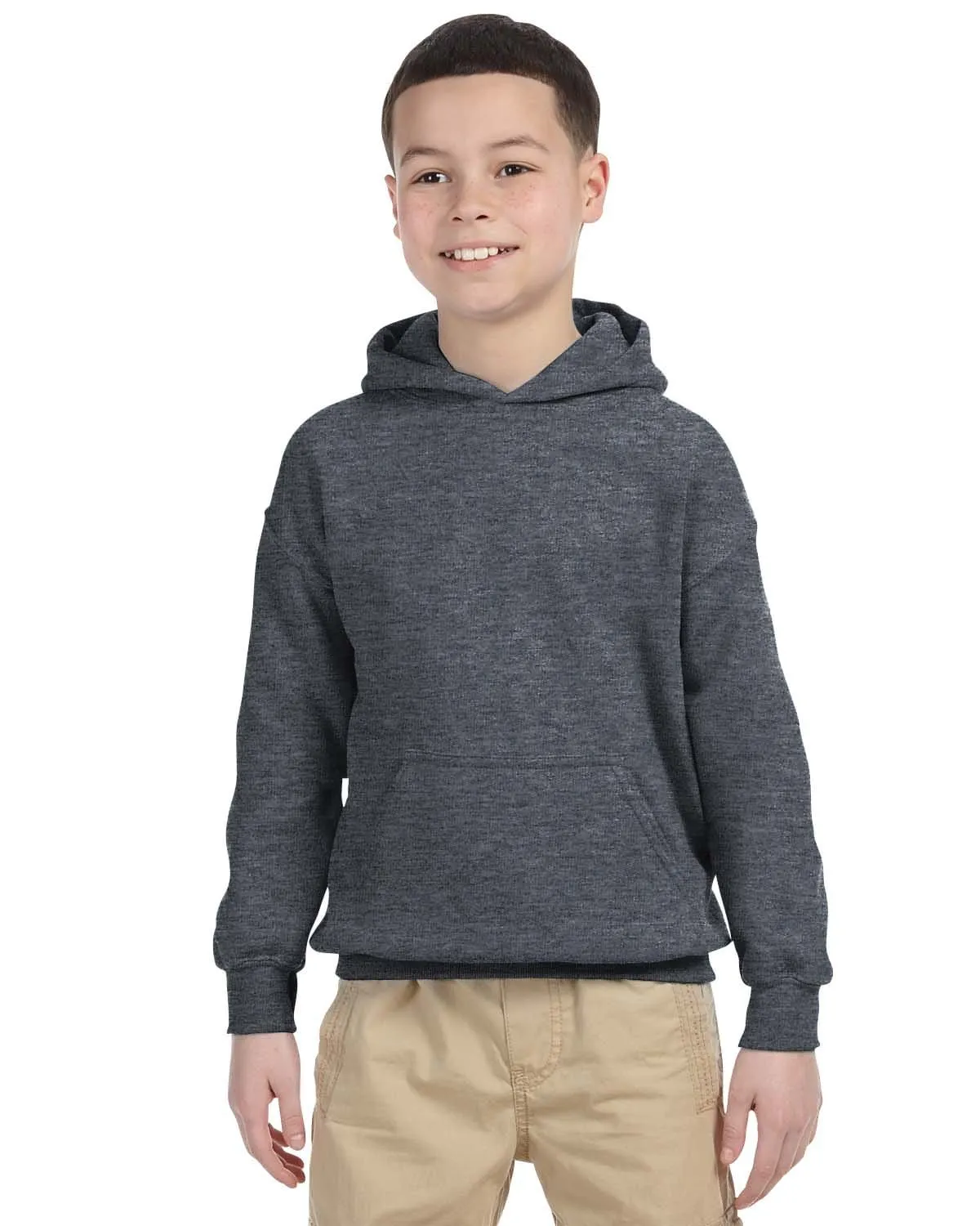 Gildan Youth Lightweight 50/50 Hoodie | Dark Heather