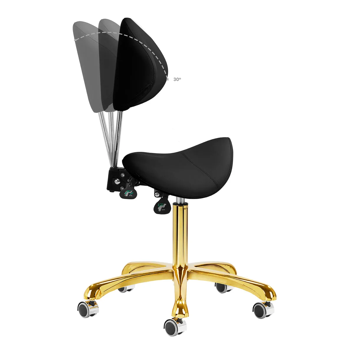 Giovanni Cosmetic Stool 1004 Gold Black