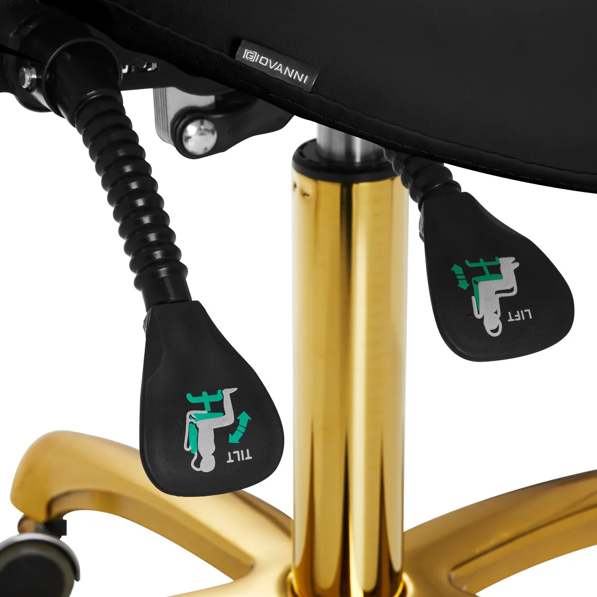Giovanni Cosmetic Stool 1004 Gold Black