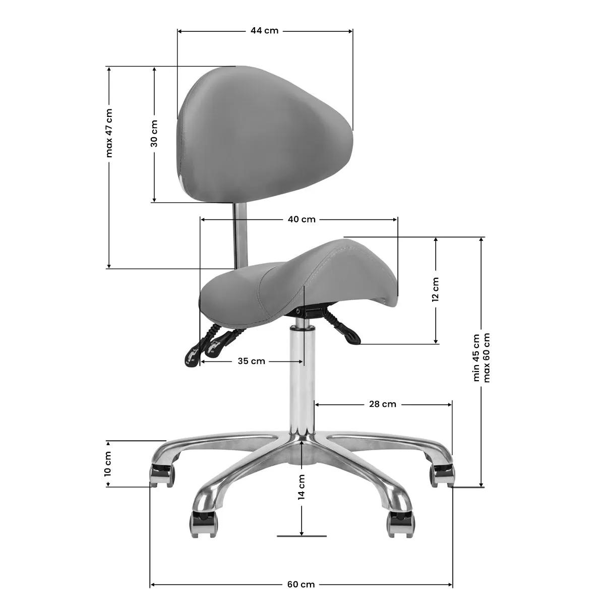 Giovanni Cosmetic Stool 1004 Grey
