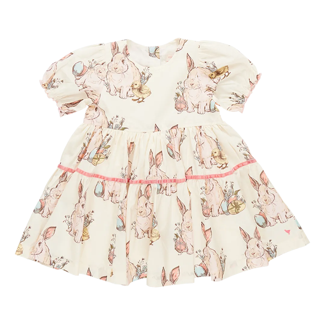 Girls Maribelle Dress - Bunny Friends ||  Pink Chicken